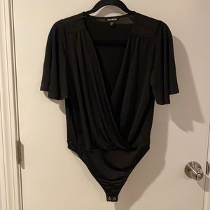 Express Low-V Black Bodysuit